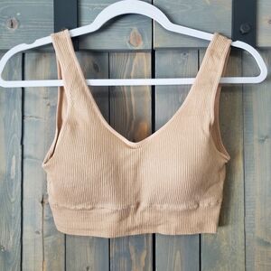 GAPbody pull over bra with removable cups. Size medium nude. Never wore